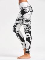 Halloween Skull Pattern Workout Leggings